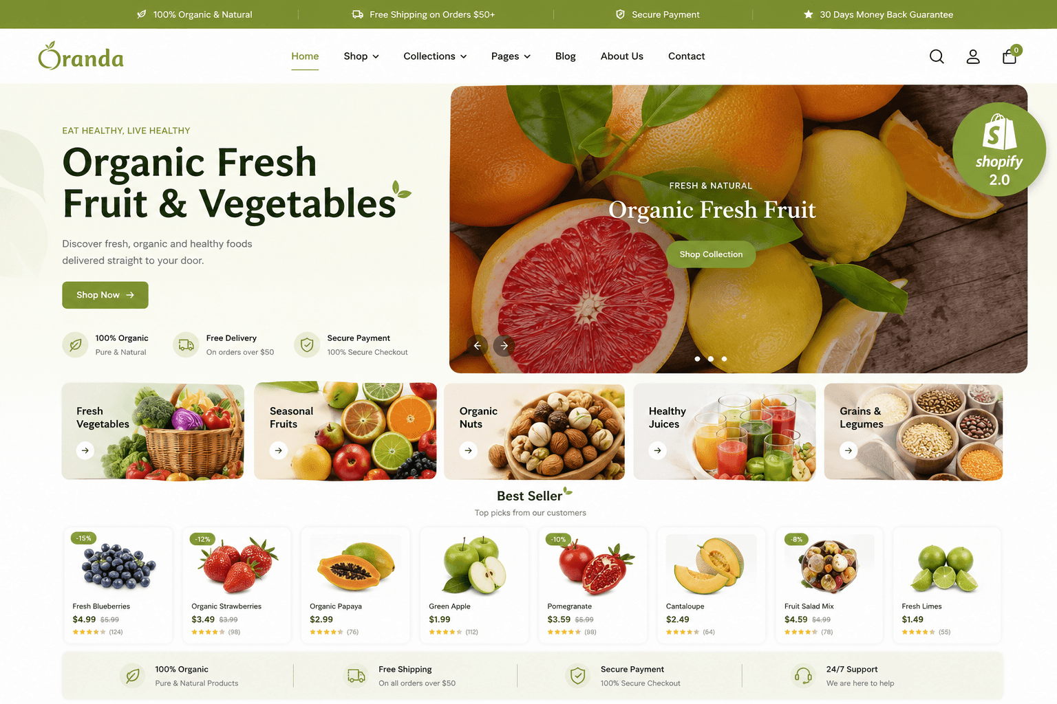 Oranda Shopify theme preview
